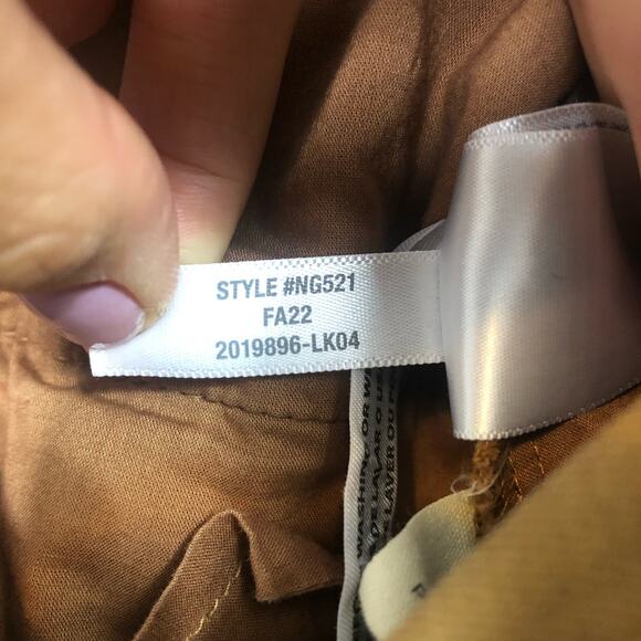 Madewell Wide Leg High Rise Pants Lyocell Cotton Linen Pleat Tailored Tan 6 - Picture 9 of 10